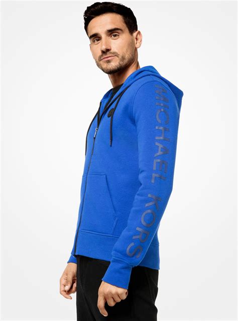 michael kors logo fleece zip-up hoodie|Michael Kors zip front hoodie.